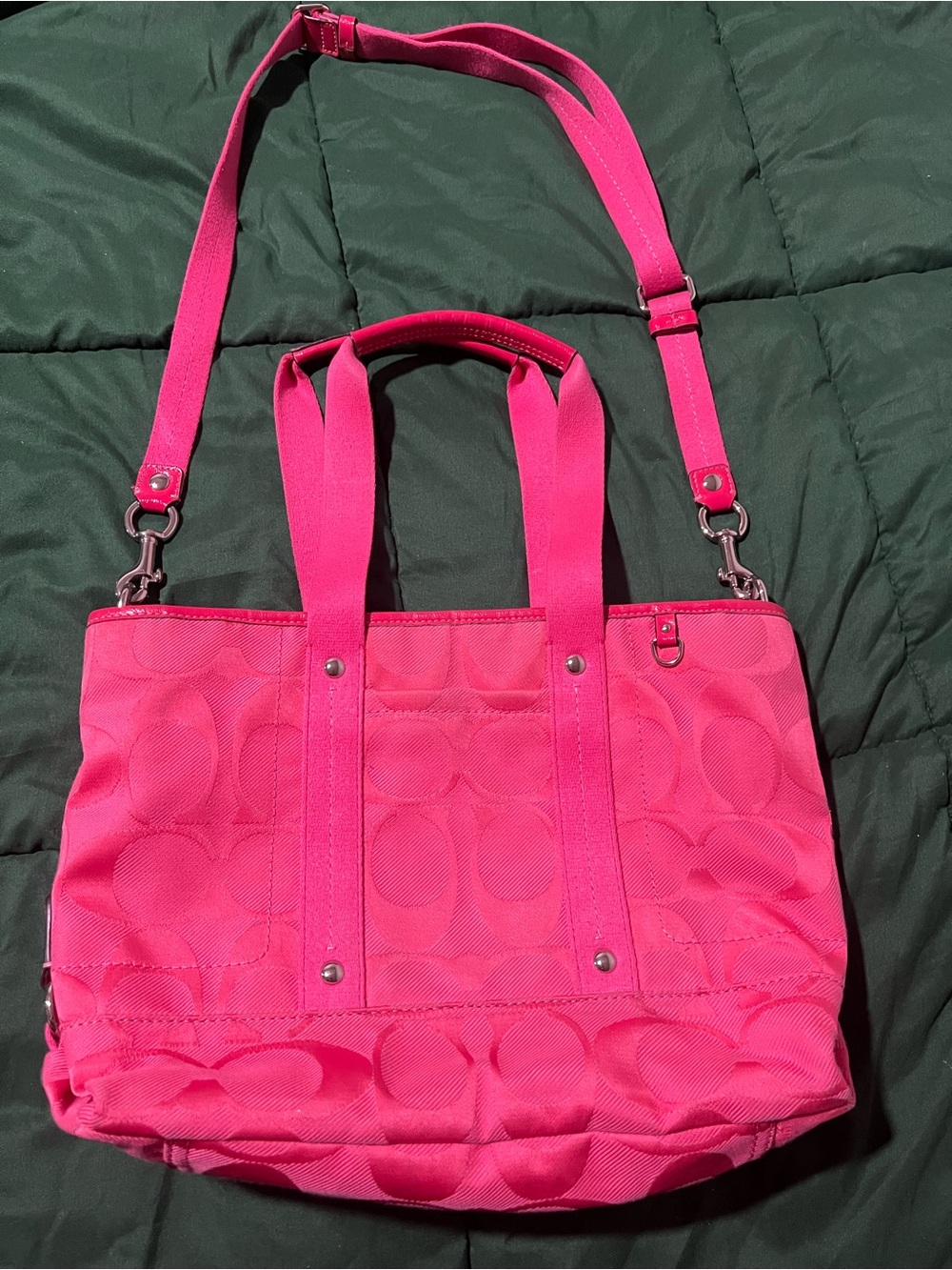 Y2K COACH Daisy Kyra Signature Tote Bag Pink Crossbody